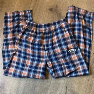 Denver Broncos Orange and Blue Plaid Sweat Pants